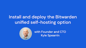 Install and deploy the Bitwarden unified self-hosting option with founder, Kyle Spearrin | Learn how to deploy the Bitwarden unified self-hosting option in this demo with Bitwarden founder and CTO, Kyle Spearrin! 